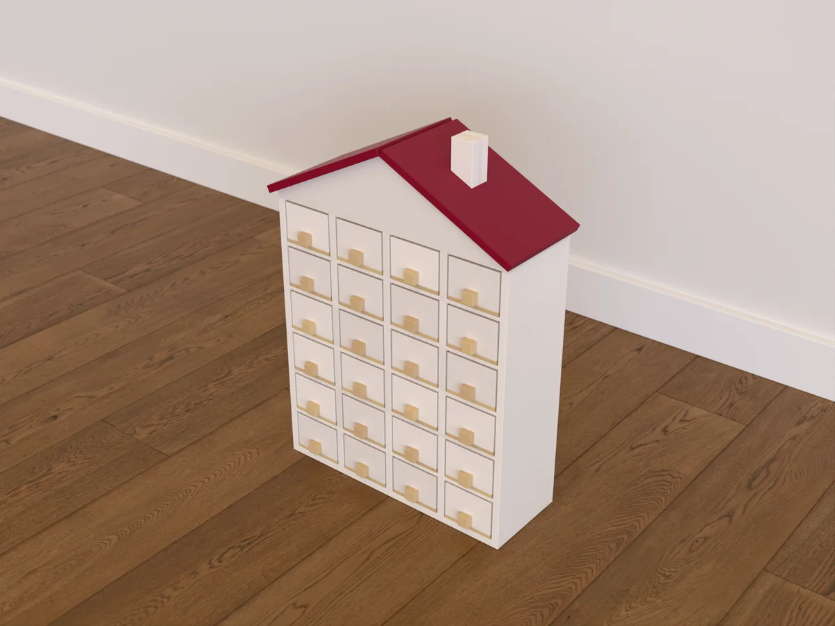 3D rendering of the Advent Countdown House