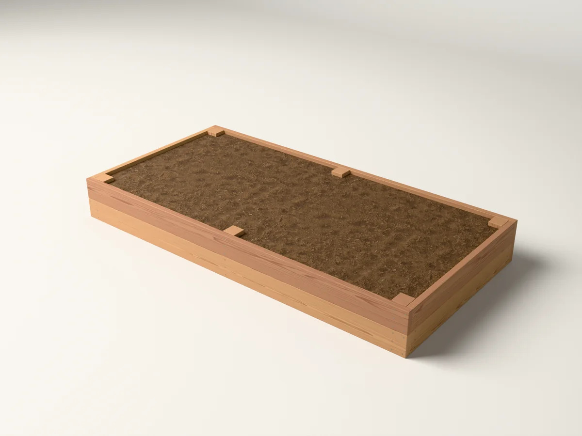 3D rendering of the Cedar Raised Garden Bed