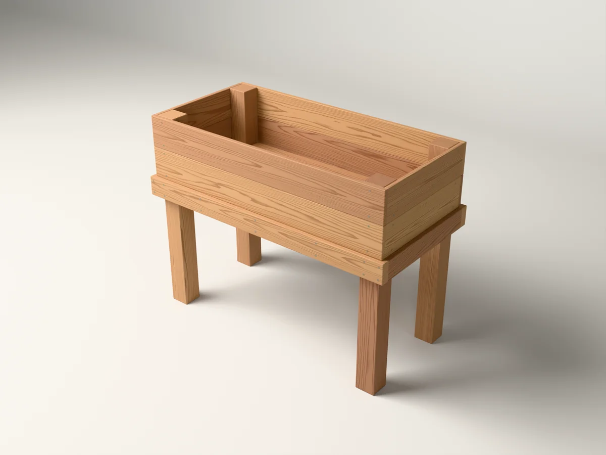 3D rendering of the Elevated Cedar Planter Box