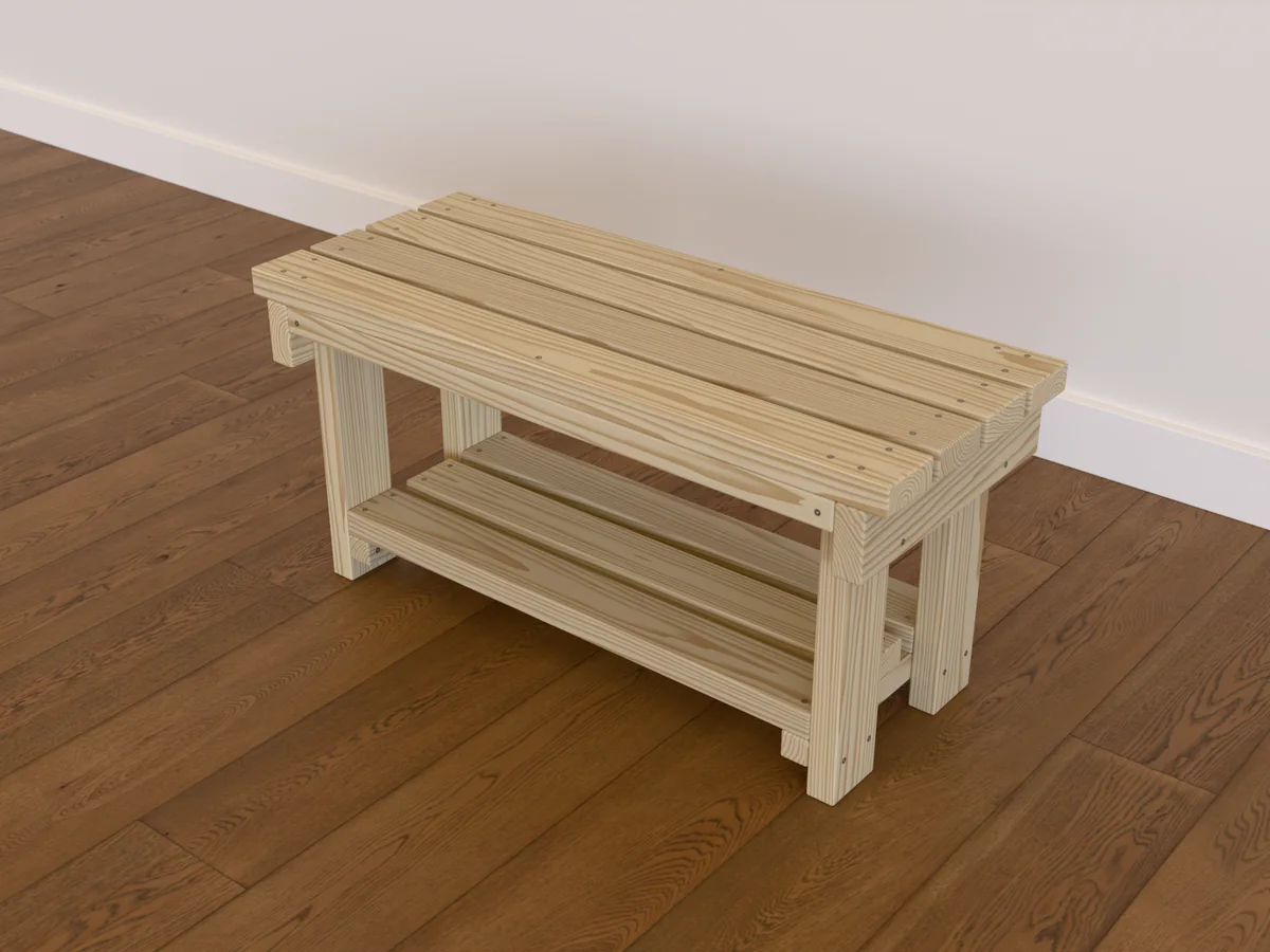 3D rendering of the Entryway Boot Bench