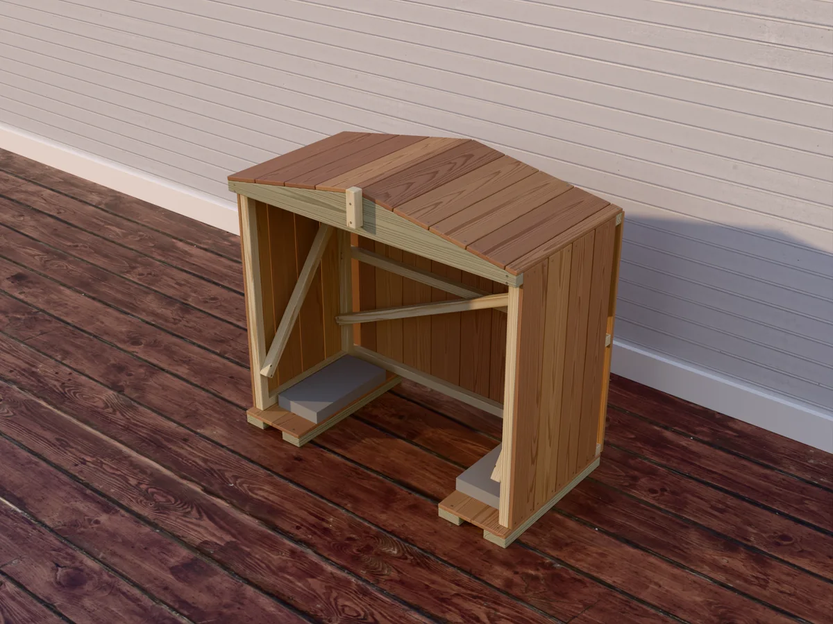 3D rendering of the Nativity Stable for Porch or Yard
