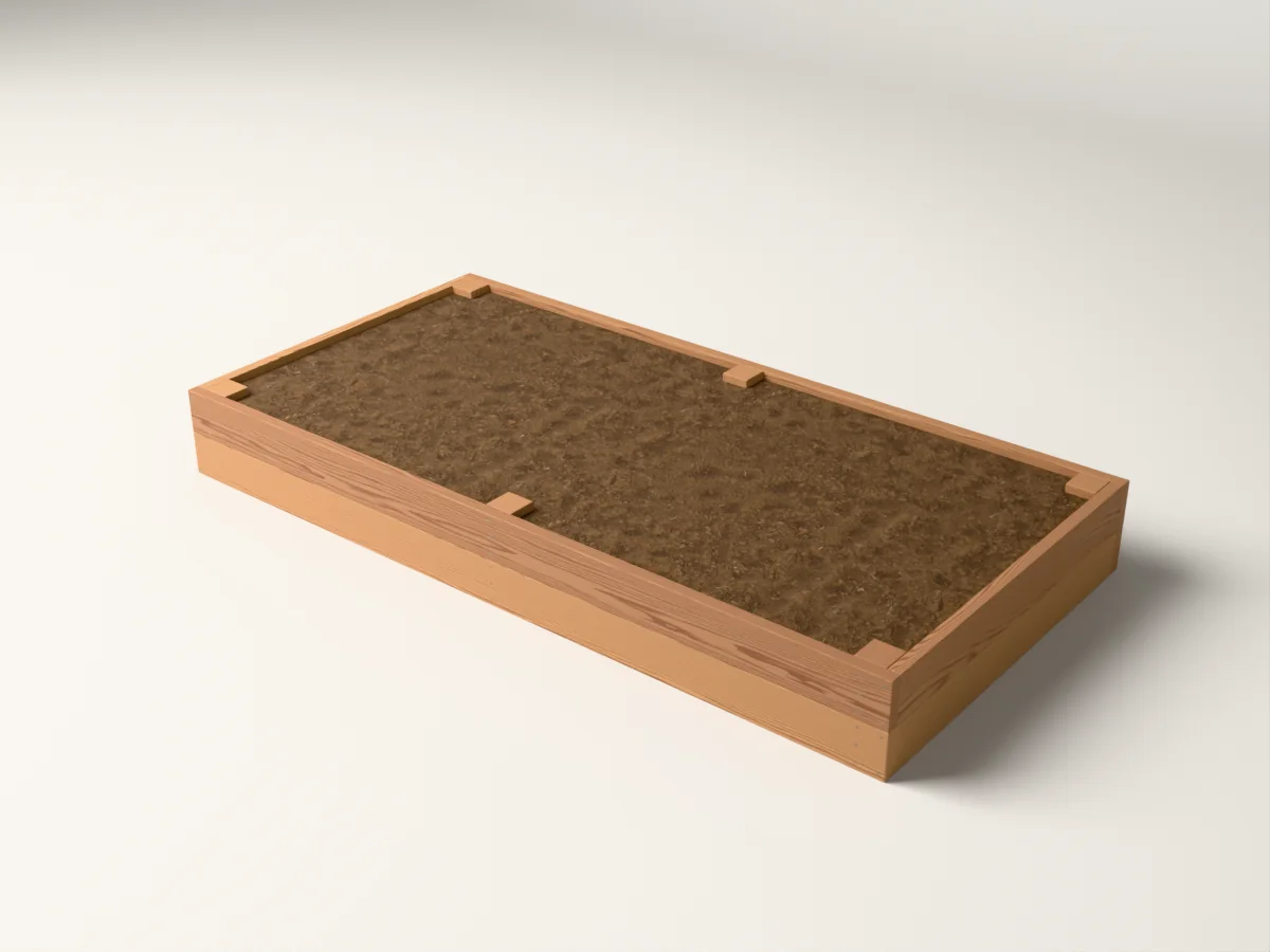 3D rendering of Cedar Raised Garden Bed