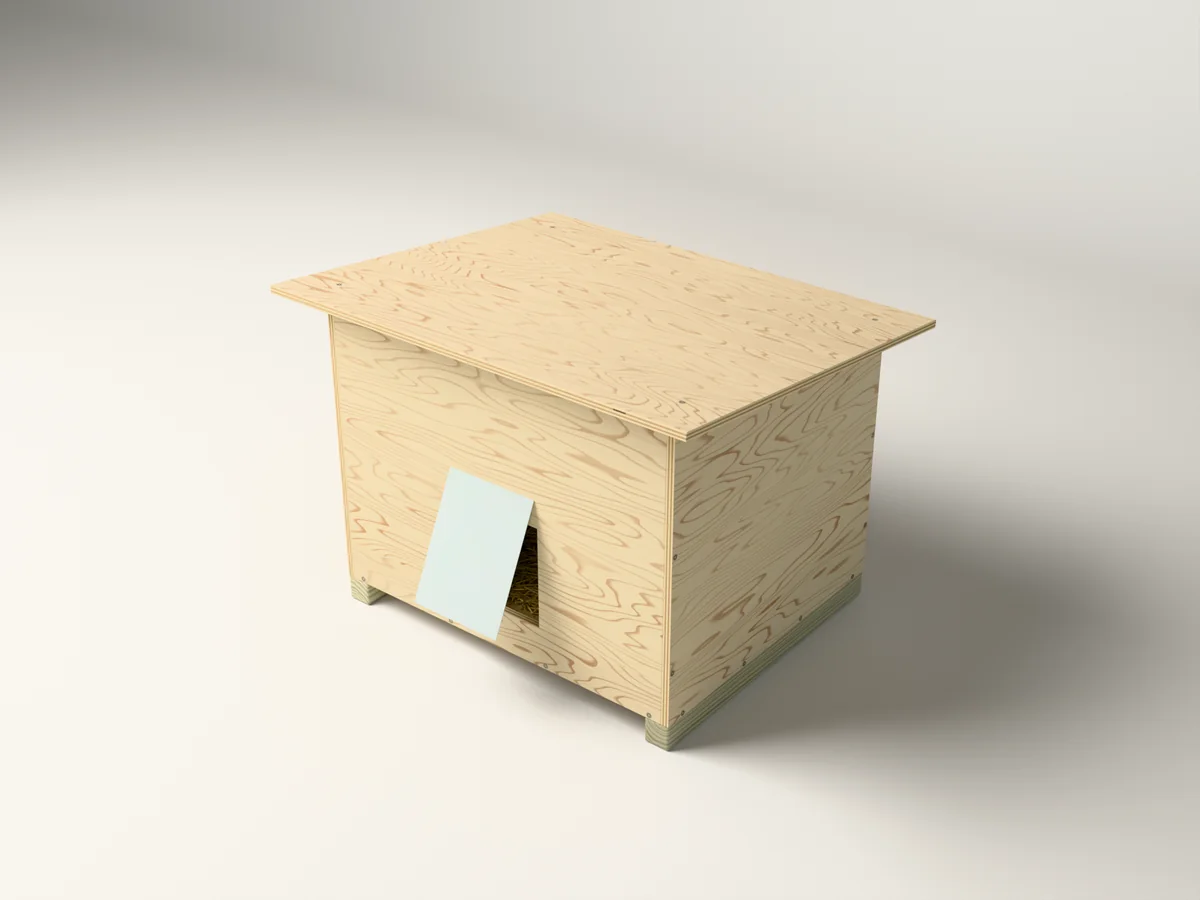 3D rendering of the Simple Outdoor Cat Shelter